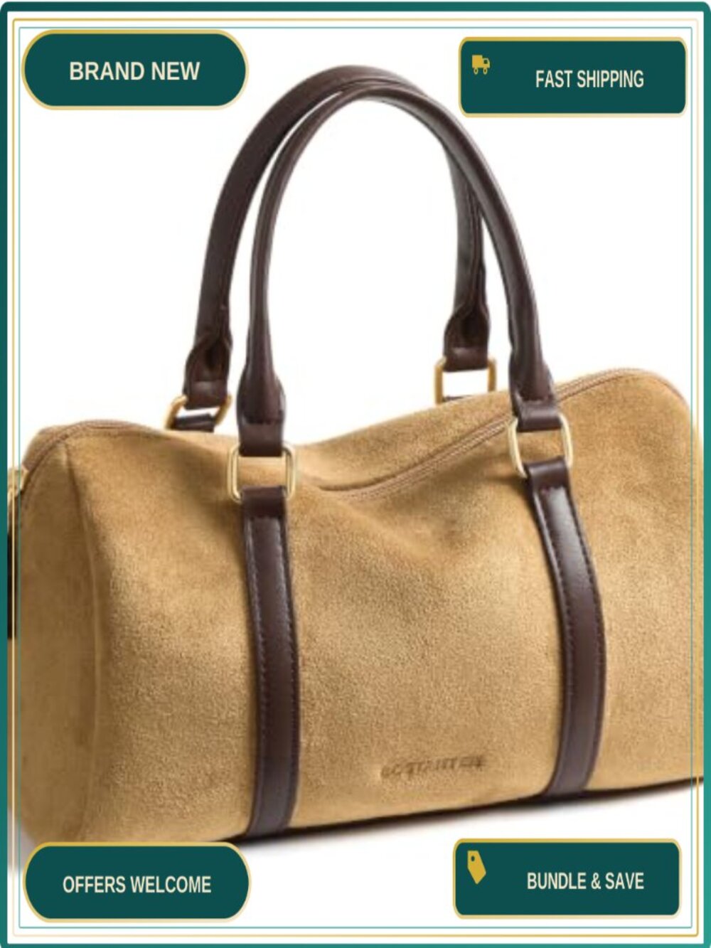 Small Slouchy Boston Crossbody Purse Vegan Leather 3-Way Bag